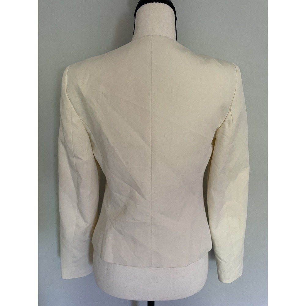 MANGO Double Buckle Cotton Linen Blend Cream Lined Short Blazer Size XS - Picture 7 of 13